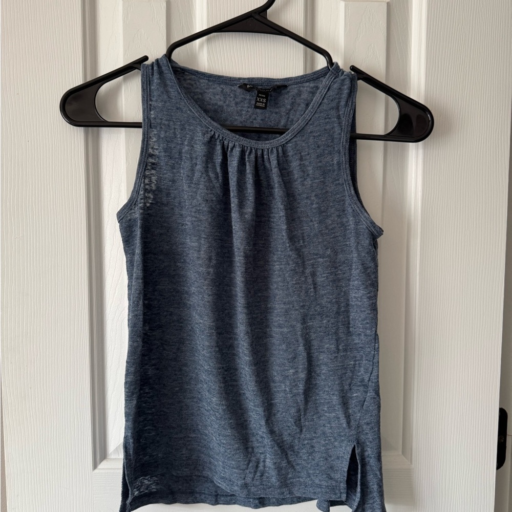Banana Republic Heather Navy Sleeveless Scoop Neck Tank